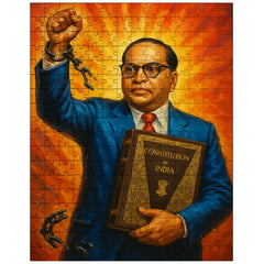 Bhimrao Ambedkar with Constitution and broken caste chains jigsaw puzzle