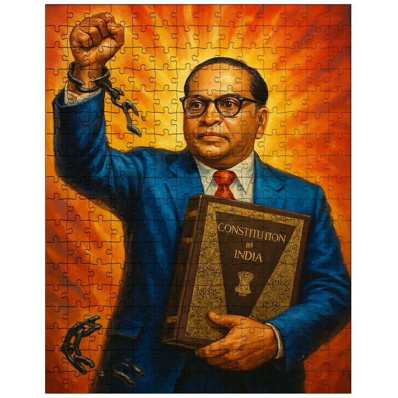 Bhimrao Ambedkar with Constitution and broken caste chains jigsaw puzzle