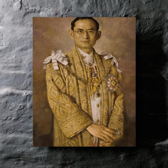 Bhumibol Adulyadej metal print mockup