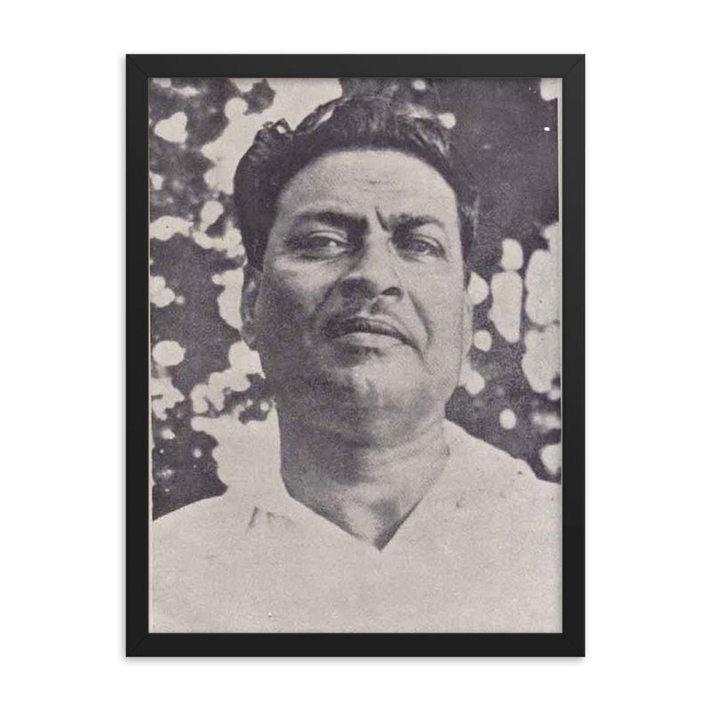 Bibhutibhushan Bandyopadhyay framed print on a plain backdrop in size 18