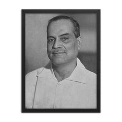 Bidhan Chandra Roy framed print on a plain backdrop in size 18"x24".