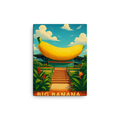 Big Banana Coffs Harbour Australia canvas print on a plain backdrop in size 12"x16".
