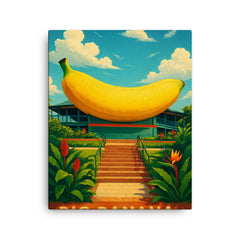 Big Banana Coffs Harbour Australia canvas print on a plain backdrop in size 16"x20".