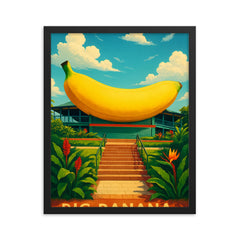 Big Banana Coffs Harbour Australia framed print on a plain backdrop in size 16"x20".