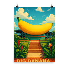 Big Banana Coffs Harbour Australia poster on a plain backdrop in size 8"x10".