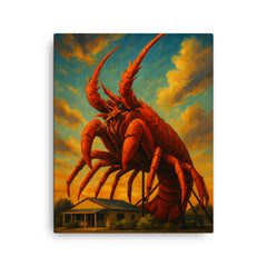 Big Lobster Larry Kingston SE Australia canvas print on a plain backdrop in size 16"x20".