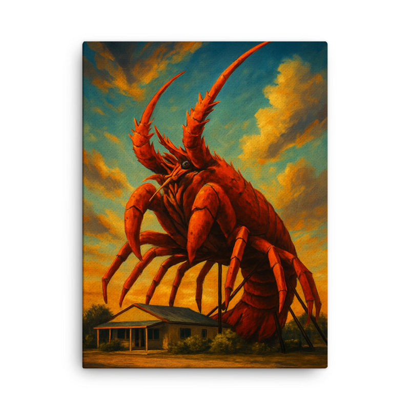 Big Lobster Larry Kingston SE Australia canvas print on a plain backdrop in size 18