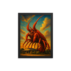 Big Lobster Larry Kingston SE Australia framed print on a plain backdrop in size 12"x16".