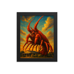 Big Lobster Larry Kingston SE Australia framed print on a plain backdrop in size 8"x10".