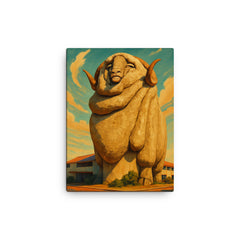 Big Merino Goulburn Australia canvas print on a plain backdrop in size 12"x16".