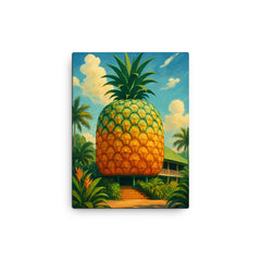 Big Pineapple Woombye Australia canvas print on a plain backdrop in size 12"x16".