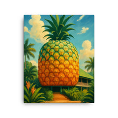 Big Pineapple Woombye Australia canvas print on a plain backdrop in size 16"x20".