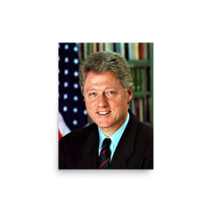 Bill Clinton poster on a plain backdrop in size 12"x16".