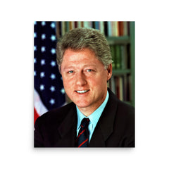 Bill Clinton poster on a plain backdrop in size 16"x20".