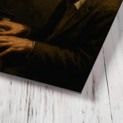 Bill Evans cigarette haze at the keys metal print mockup