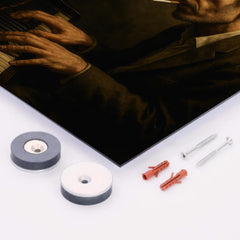 Bill Evans cigarette haze at the keys metal print mockup