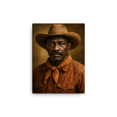 Bill Pickett portrait canvas print on a plain backdrop in size 12"x16".