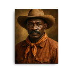 Bill Pickett portrait canvas print on a plain backdrop in size 16"x20".