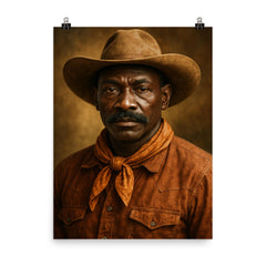 Bill Pickett portrait poster on a plain backdrop in size 8"x10".