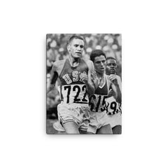 Billy Mills canvas print on a plain backdrop in size 12"x16".
