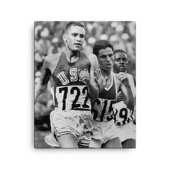 Billy Mills canvas print on a plain backdrop in size 16"x20".