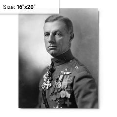 Billy Mitchell metal print on a plain backdrop in size 16"x20".