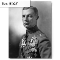 Billy Mitchell metal print on a plain backdrop in size 18"x24".