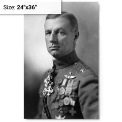 Billy Mitchell metal print on a plain backdrop in size 24"x36".