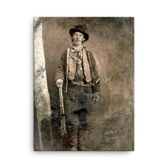 Billy the Kid canvas print on a plain backdrop in size 18"x24".