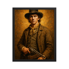 Billy the Kid framed print on a plain backdrop in size 16"x20".