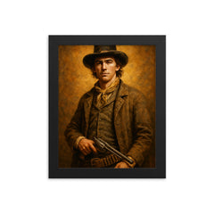Billy the Kid framed print on a plain backdrop in size 8"x10".