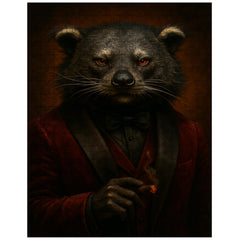 Binturong crime boss in velvet smoking jacket jigsaw puzzle