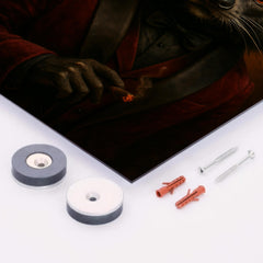 Binturong crime boss in velvet smoking jacket metal print mockup
