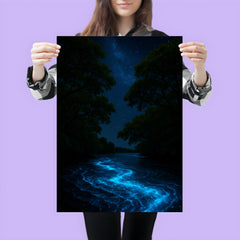 Bioluminescent Mosquito Bay under black mangroves poster 3