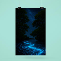 Bioluminescent Mosquito Bay under black mangroves poster 6