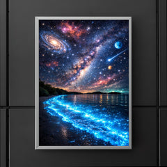 Bioluminescent Mosquito Bay under impossible starfield poster 5