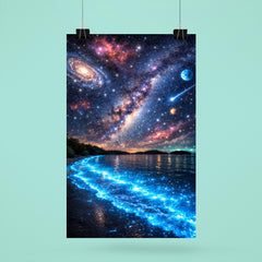 Bioluminescent Mosquito Bay under impossible starfield poster 6