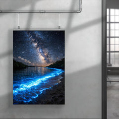 Bioluminescent Mosquito Bay under starfield poster 4