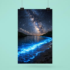 Bioluminescent Mosquito Bay under starfield poster 6