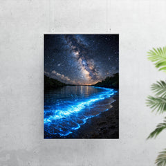Bioluminescent Mosquito Bay under starfield poster 7
