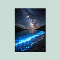 Bioluminescent Mosquito Bay under starfield poster 8