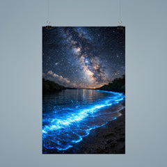 Bioluminescent Mosquito Bay under starfield poster 9
