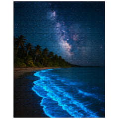 Bioluminescent Mosquito Bay under tropical stars jigsaw puzzle
