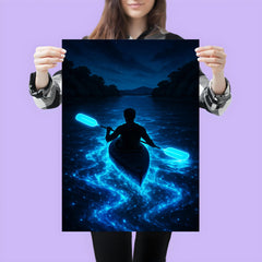 Bioluminescent Mosquito Bay with neon oars poster 3