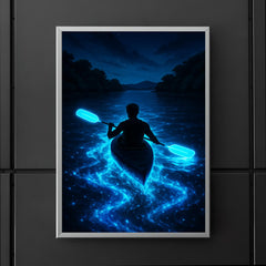 Bioluminescent Mosquito Bay with neon oars poster 5