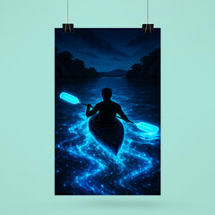 Bioluminescent Mosquito Bay with neon oars poster 6