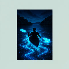 Bioluminescent Mosquito Bay with neon oars poster 8