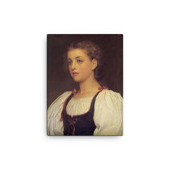 Biondina by Sir Frederic Leighton, 1879 canvas print on a plain backdrop in size 12"x16".