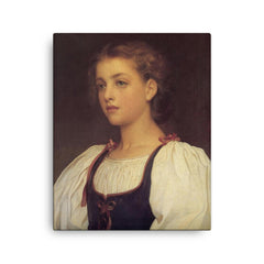 Biondina by Sir Frederic Leighton, 1879 canvas print on a plain backdrop in size 16"x20".