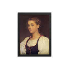 Biondina by Sir Frederic Leighton, 1879 framed print on a plain backdrop in size 12"x16".